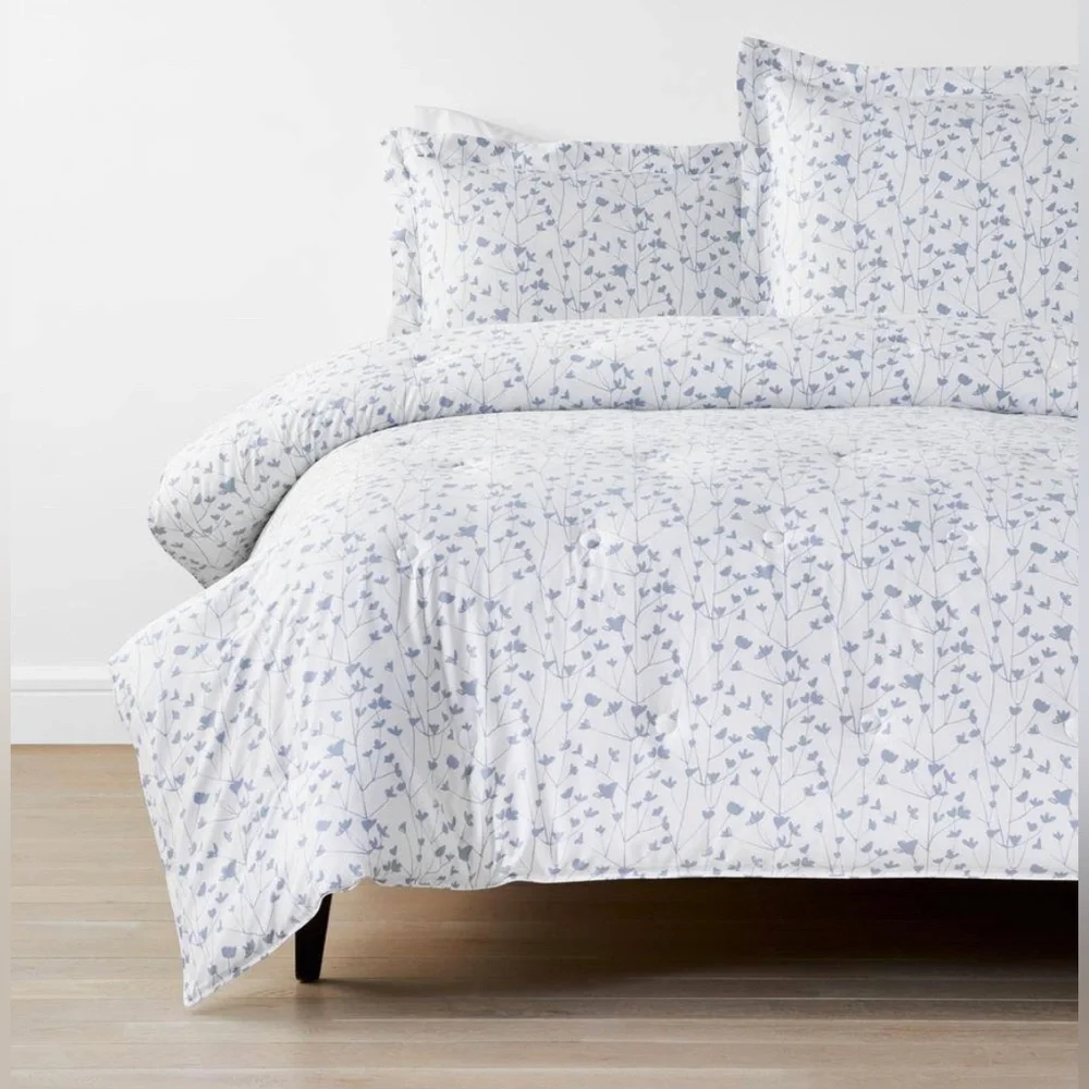 NEW The Company Cotton Ivy White Botanical Rayon Made Bamboo Sateen Comf…